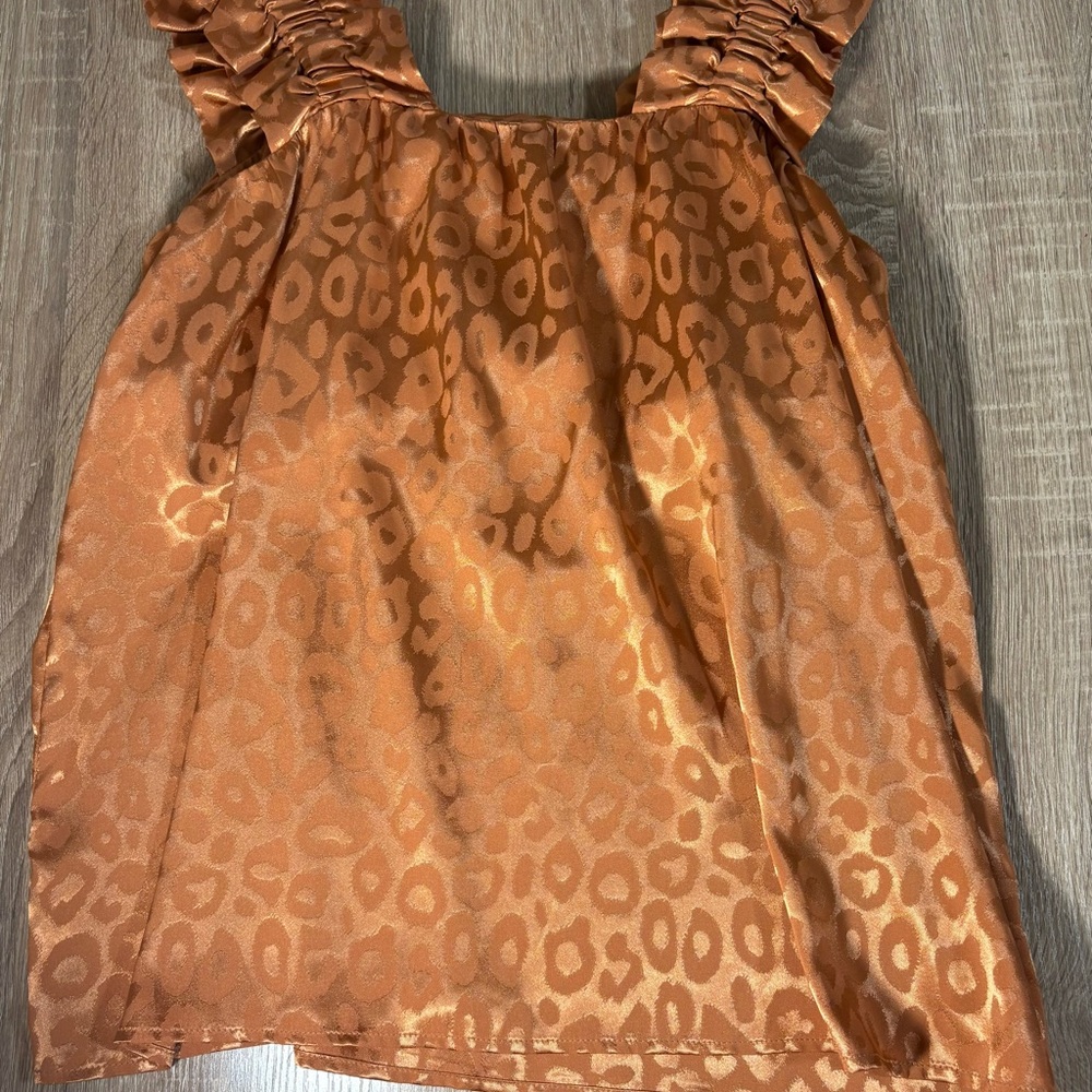Versona Orange Leopard Print Top